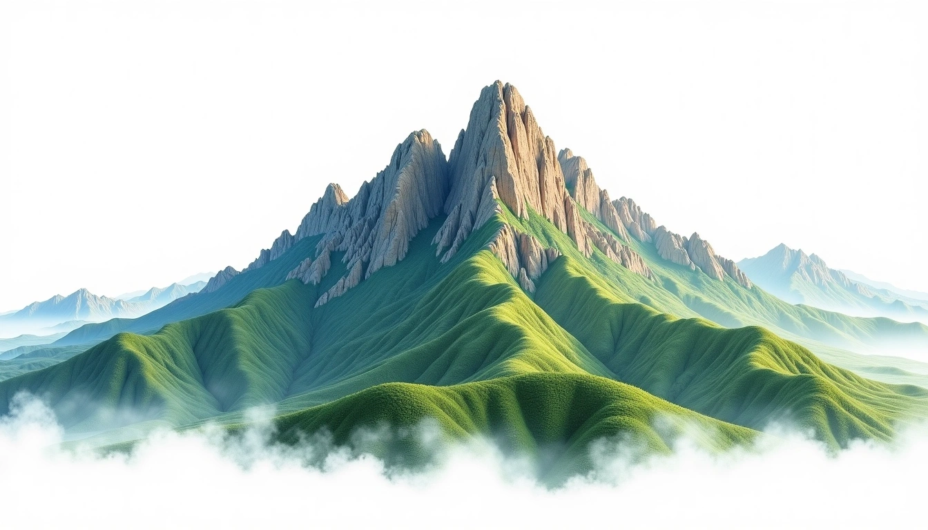 Songshan — 1,512m — China — watercolor illustration