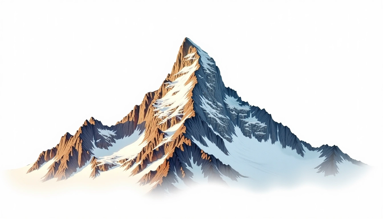 South Tahoma Peak — 4,220m — United States — watercolor illustration