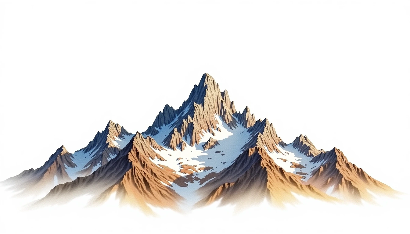 South Teton — 3,826m — United States — watercolor illustration