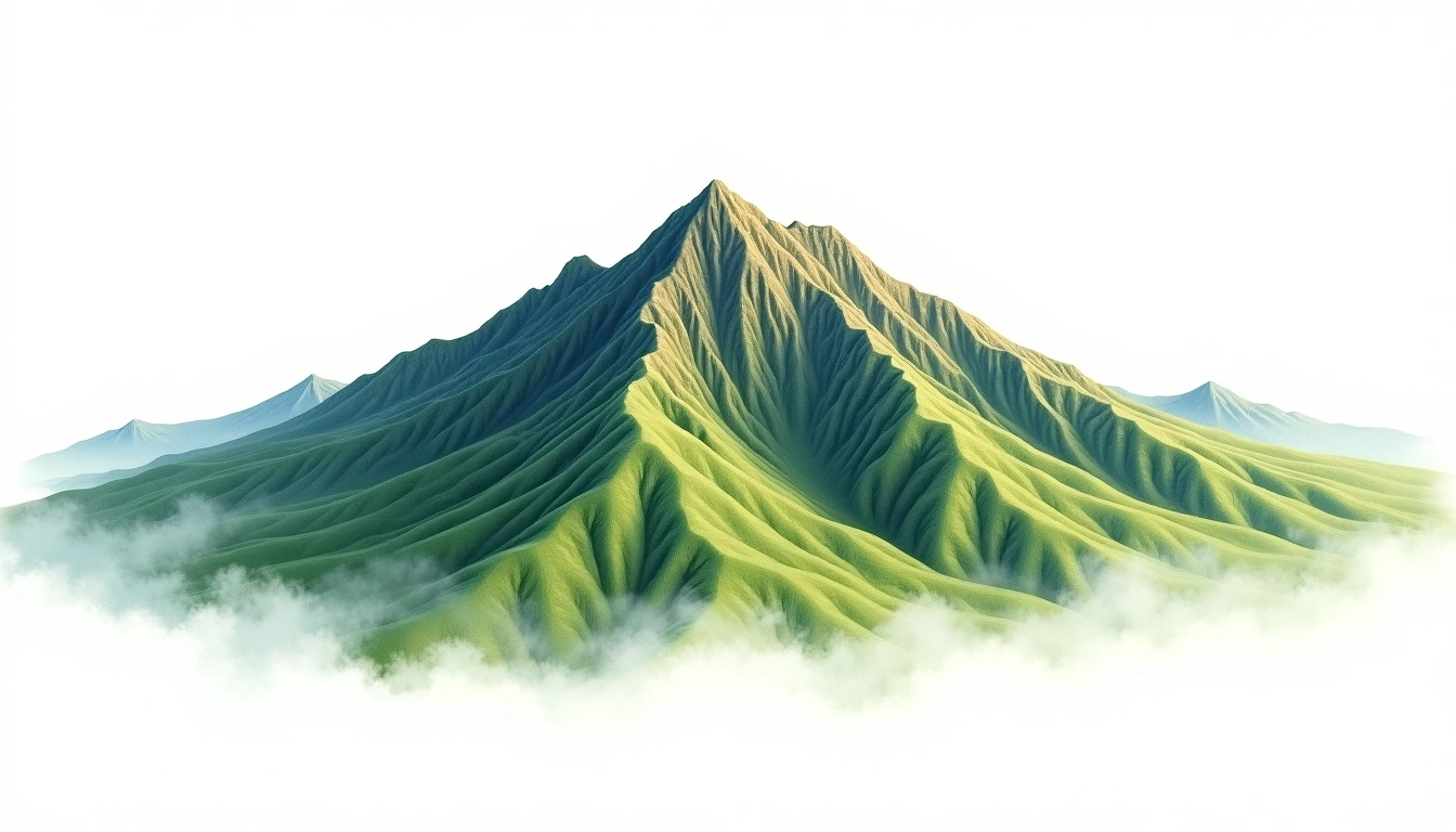 Soyosan — 587m — South Korea — watercolor illustration