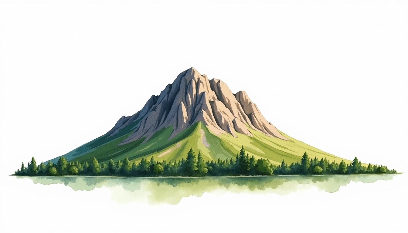 Spitzkoppe — 1,784m — Namibia — watercolor illustration