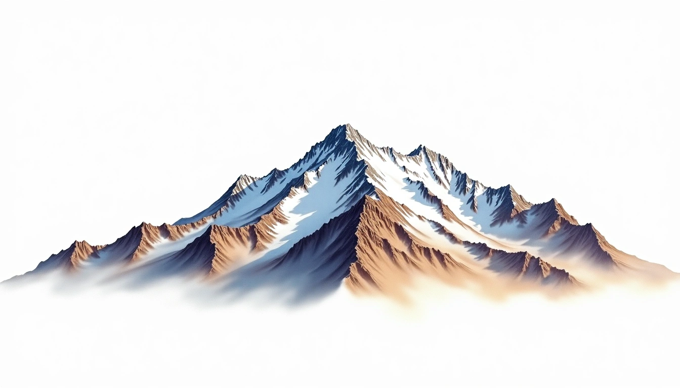 Split Mountain — 4,285m — United States — watercolor illustration