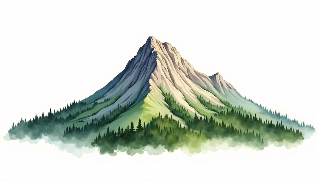 Stilwell Peak — 1,808m — Australia — watercolor illustration