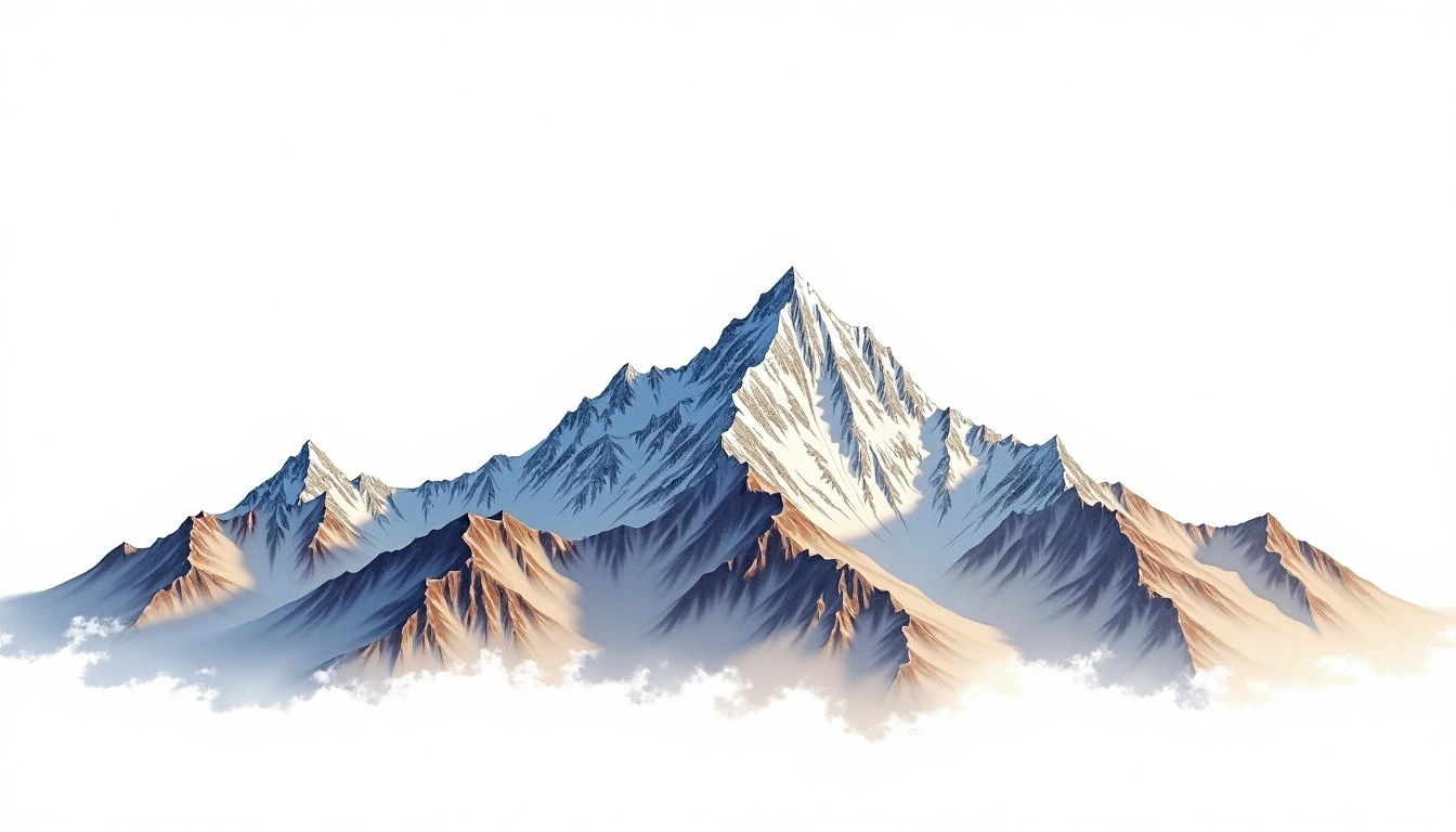 Stok Kangri — 6,153m — India — watercolor illustration