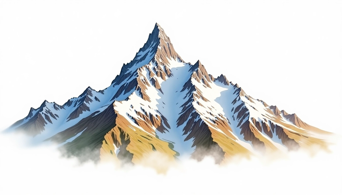 Strahlhorn — 4,190m — Switzerland — watercolor illustration