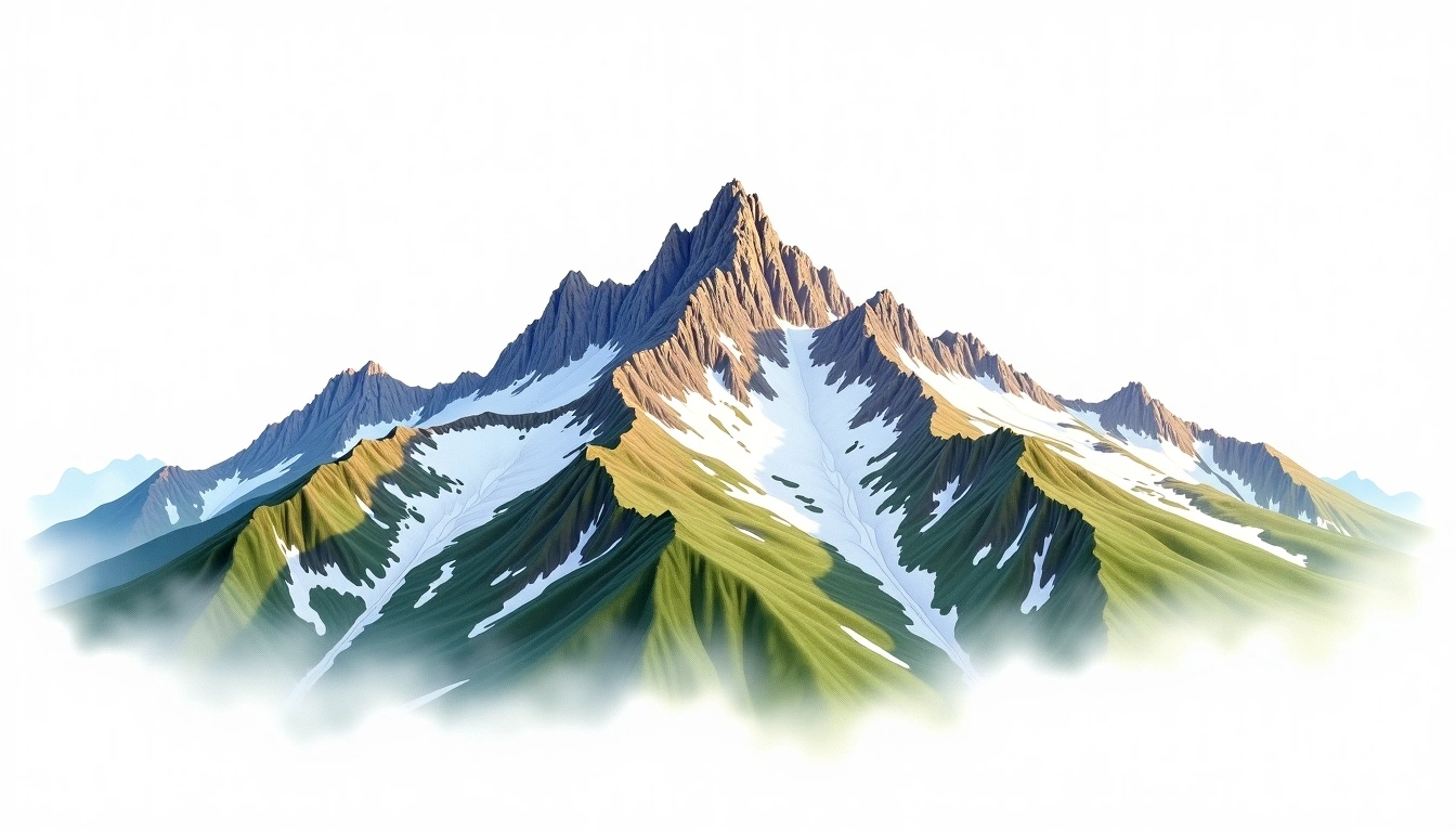 Stubai Zuckerhutl — 3,507m — Austria — watercolor illustration