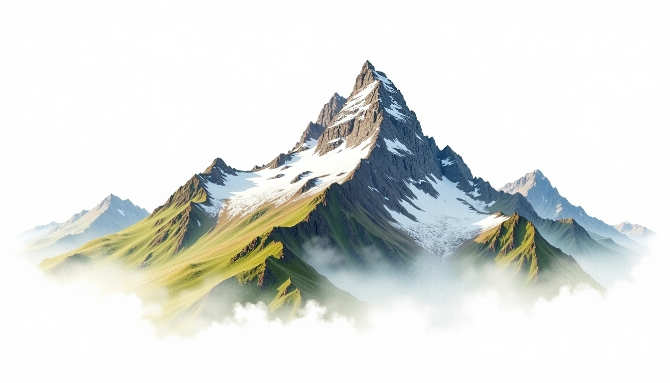 Stubaier Wildspitze — 3,340m — Austria — watercolor illustration