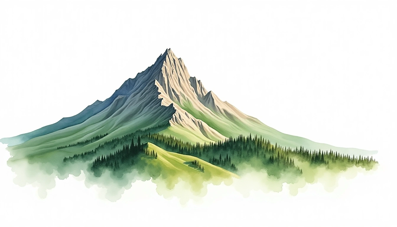 Stuhleck — 1,782m — Austria — watercolor illustration