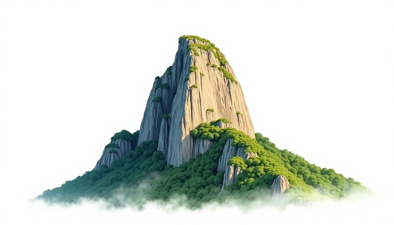 Sugarloaf Mountain — 396m — Brazil — watercolor illustration