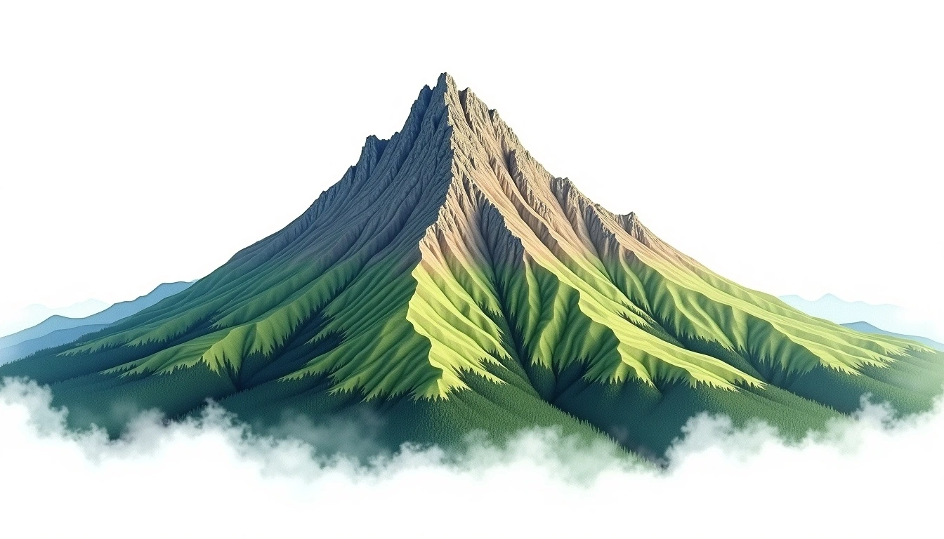 Sugarloaf Peak NZ — 2,312m — New Zealand — watercolor illustration