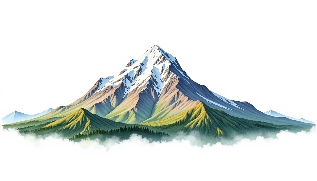 Sulitjelma — 1,907m — Norway — watercolor illustration