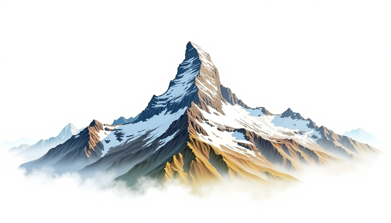 Sustenhorn — 3,503m — Switzerland — watercolor illustration