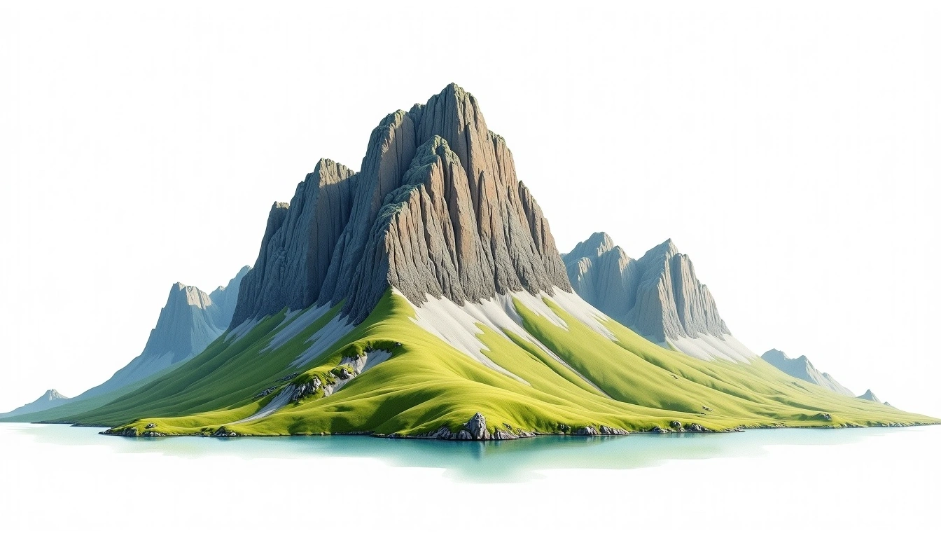 Lofoten Svolvær Goat — 590m — Norway — watercolor illustration