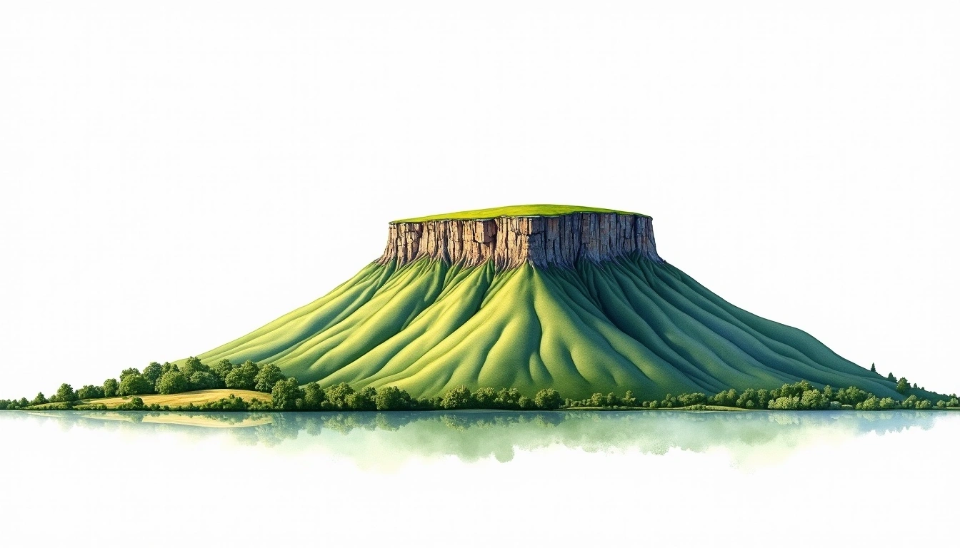 Swaziland Highveld — 1,863m — Eswatini — watercolor illustration