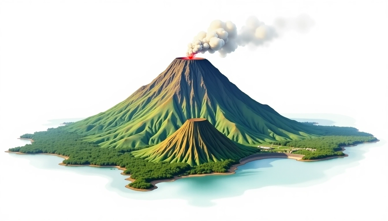 Taal Volcano — 311m — Philippines — watercolor illustration