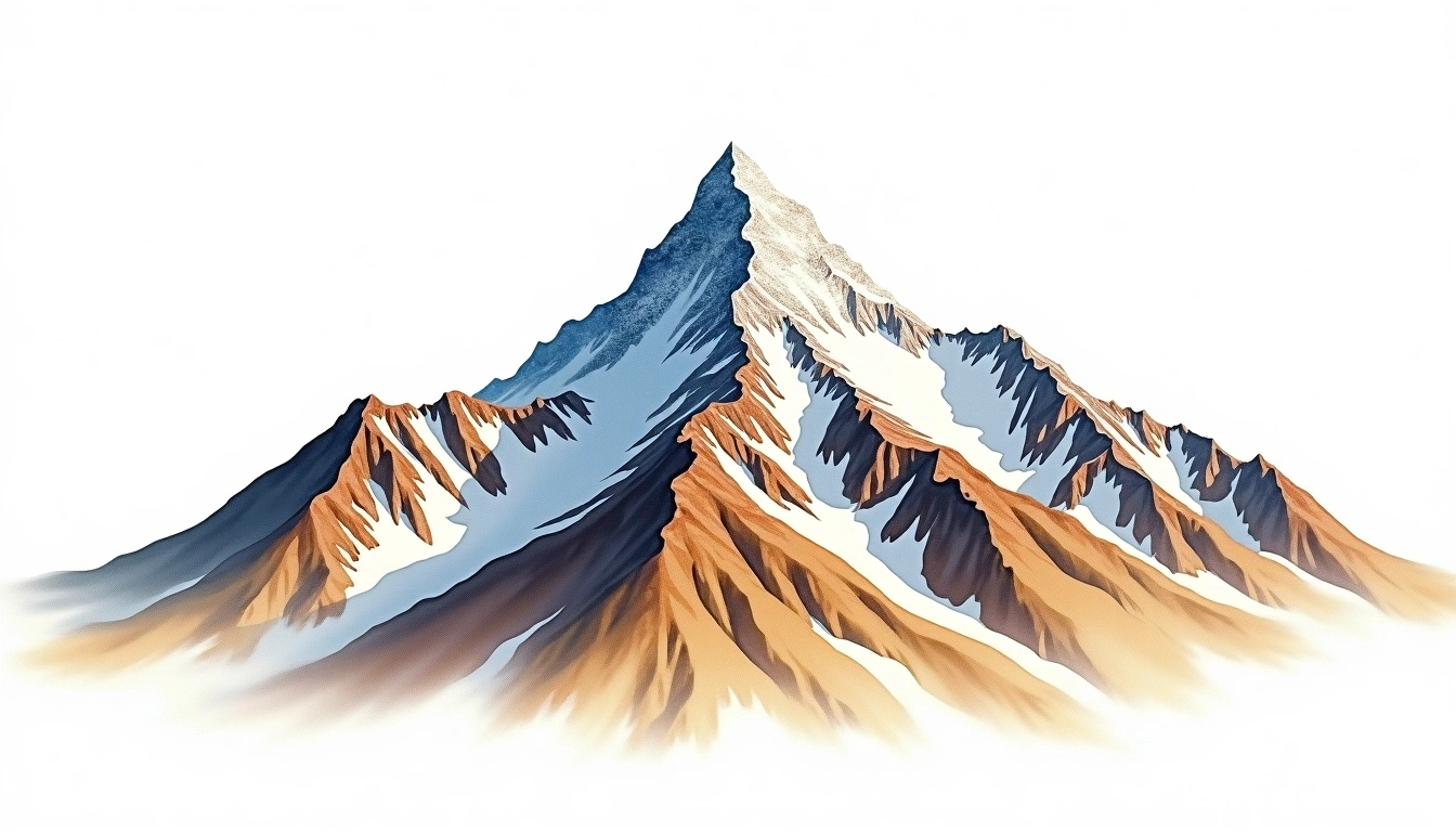 Tabeguache Peak — 4,340m — United States — watercolor illustration