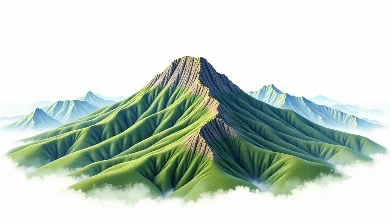 Taebaeksan — 1,567m — South Korea — watercolor illustration