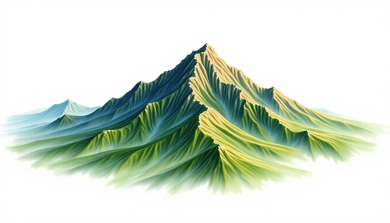 Taehwasan — 1,027m — South Korea — watercolor illustration