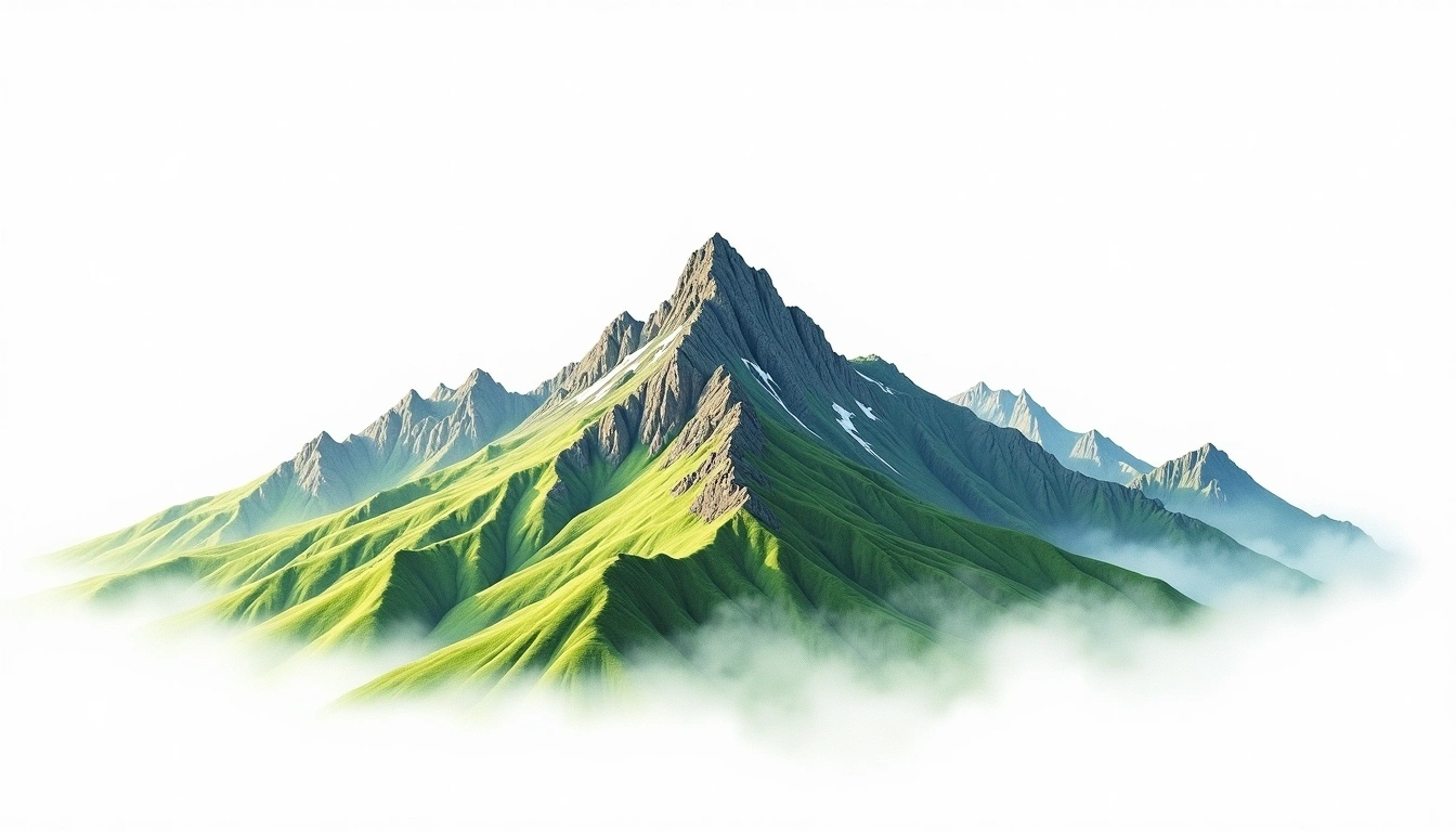 Tafen Shan — 3,090m — Taiwan — watercolor illustration