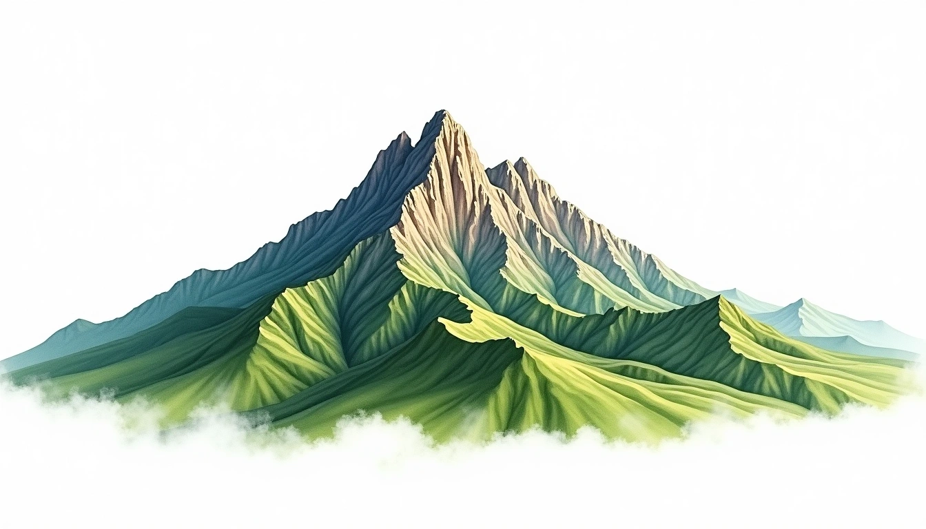 Tahat — 2,908m — Algeria — watercolor illustration
