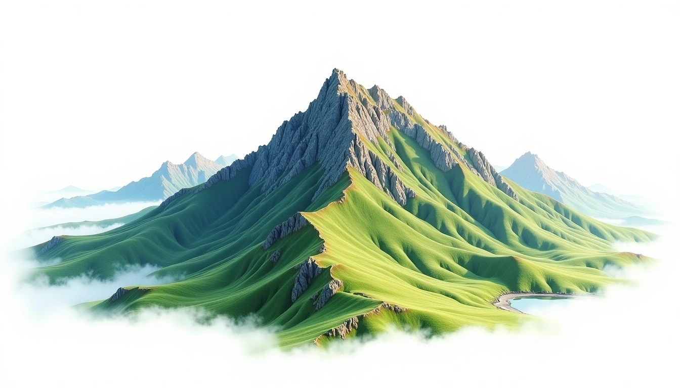 Tailuge Dashan — 3,283m — Taiwan — watercolor illustration