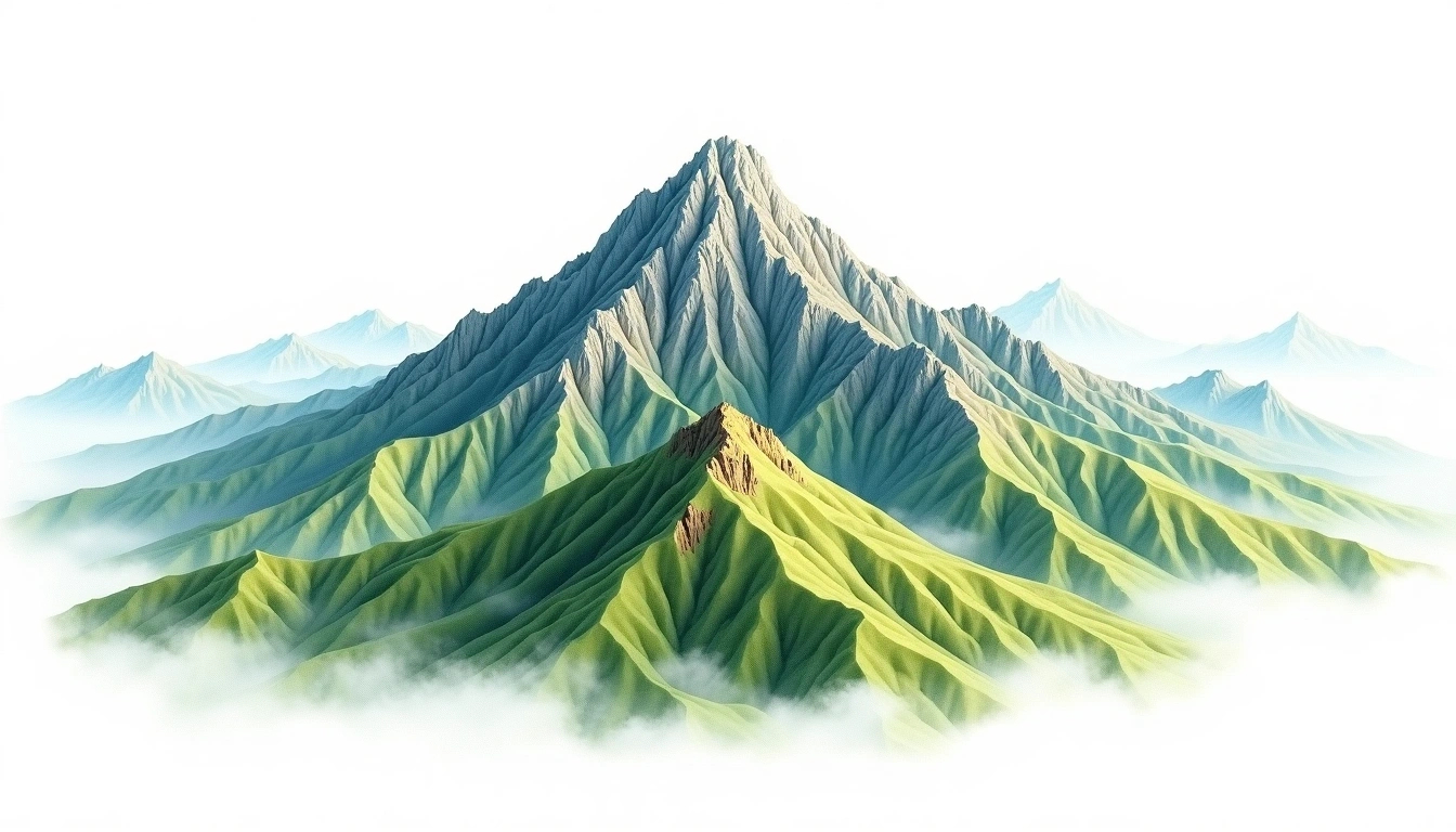 Taipingshan — 3,250m — Taiwan — watercolor illustration