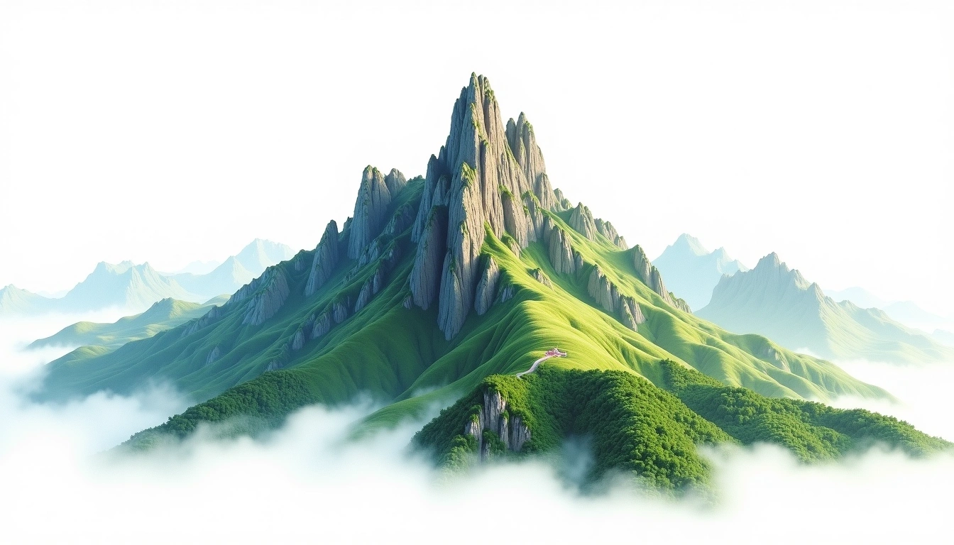 Taishan — 1,545m — China — watercolor illustration