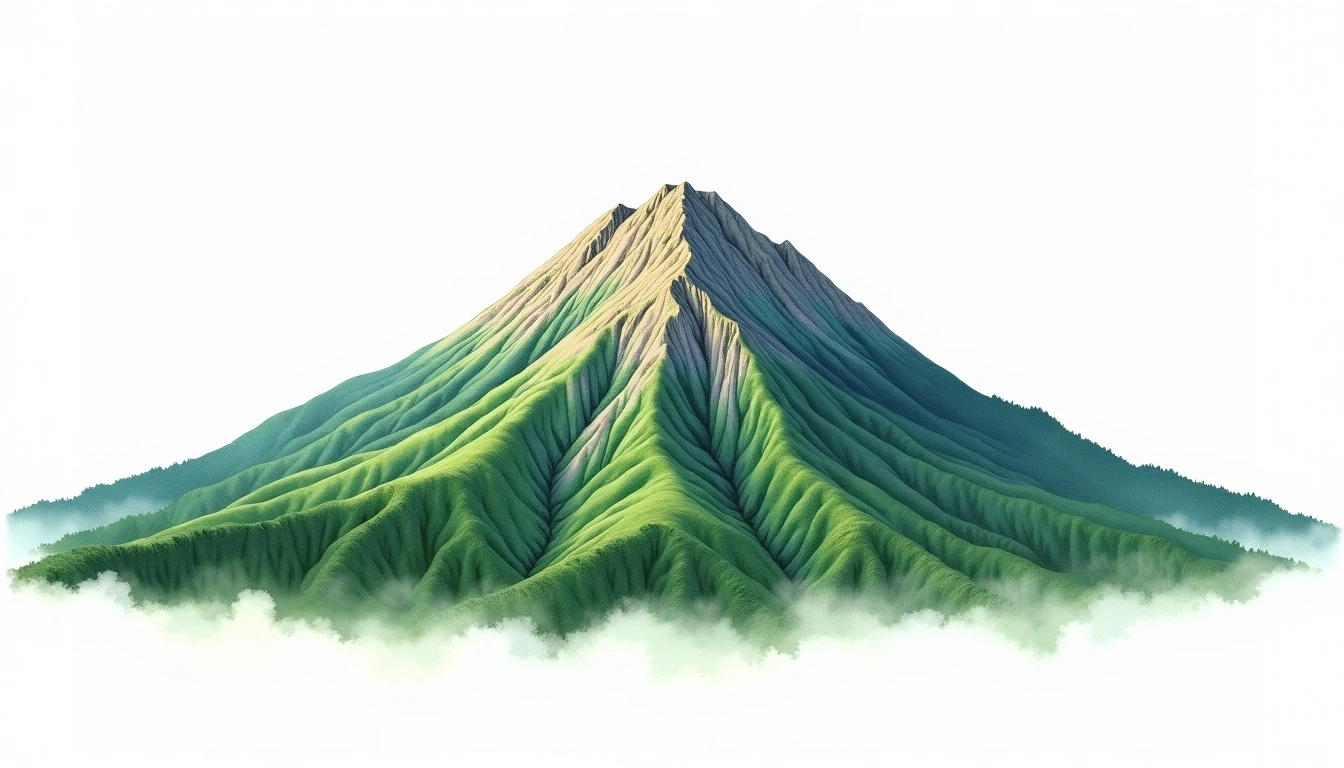 Tanzawa-san — 1,567m — Japan — watercolor illustration