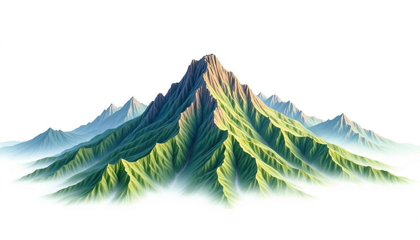 Taoshan — 3,325m — Taiwan — watercolor illustration