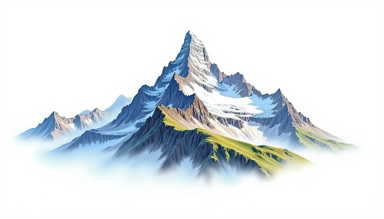 Taschhorn — 4,491m — Switzerland — watercolor illustration