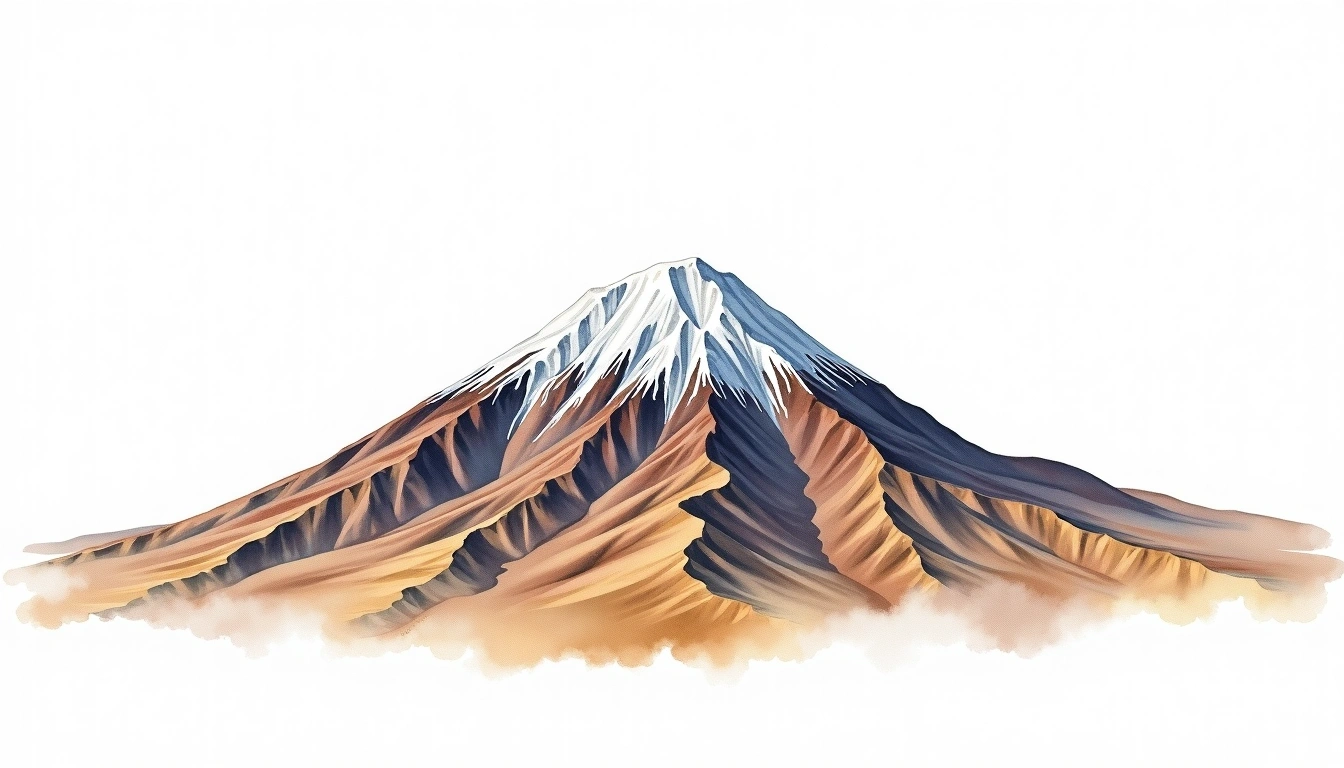 Taulliraju — 5,830m — Peru — watercolor illustration