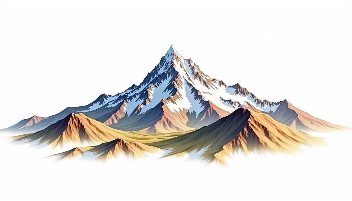 Teakettle Mountain — 4,231m — United States — watercolor illustration