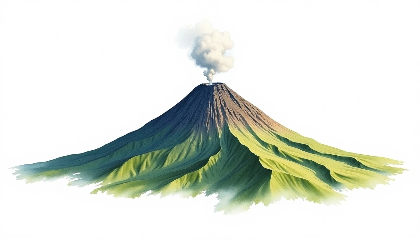 Teide — 3,718m — Spain — watercolor illustration