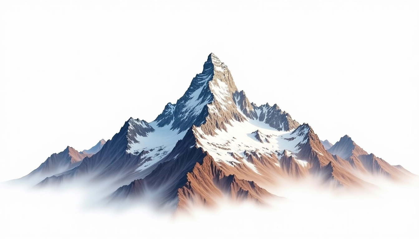 Tent Peak — 5,663m — Nepal — watercolor illustration