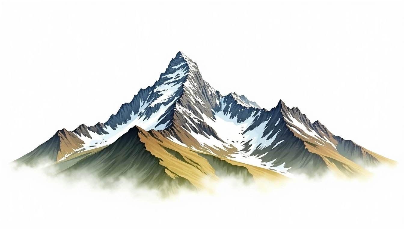 Tete Blanche — 3,710m — Switzerland — watercolor illustration
