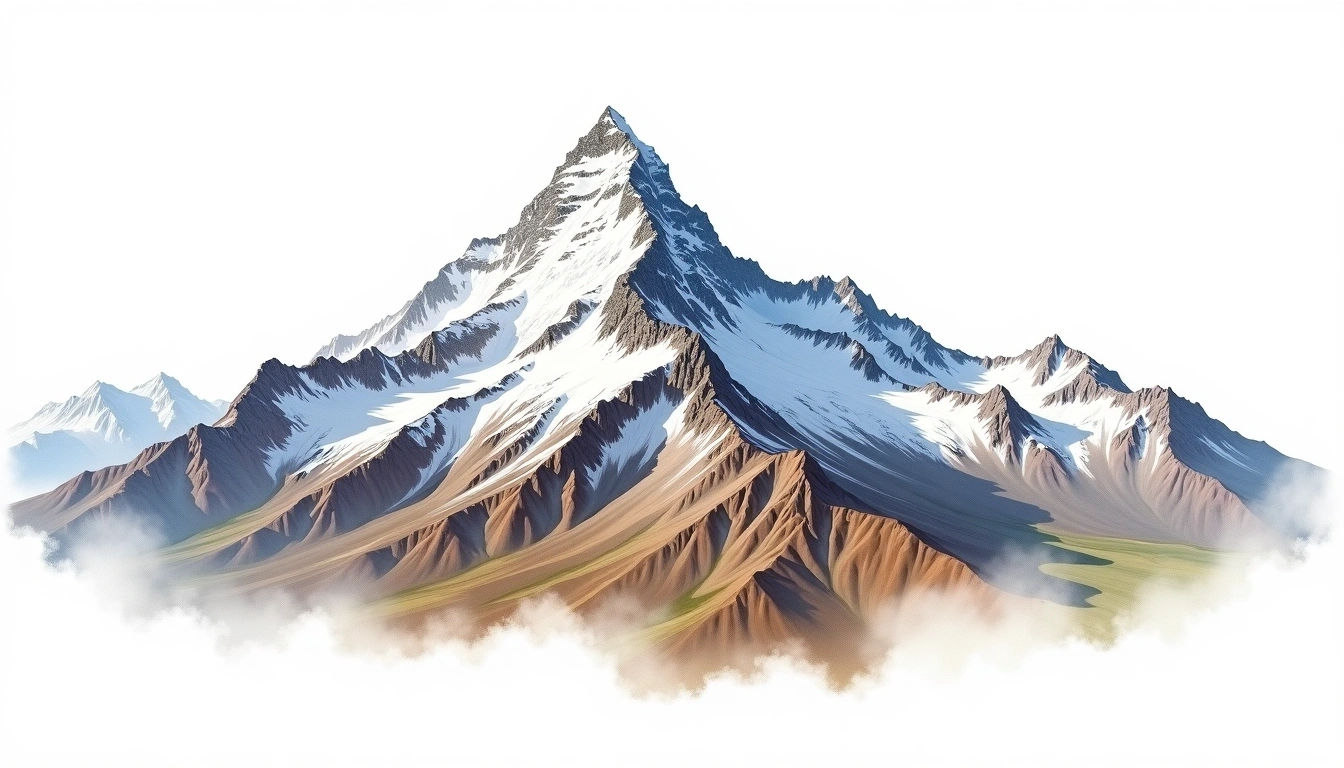 Tetnuldi — 4,858m — Georgia — watercolor illustration