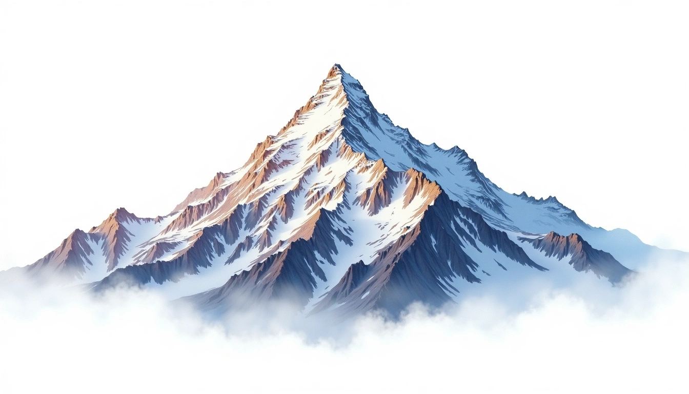 Tirsuli — 7,074m — India — watercolor illustration