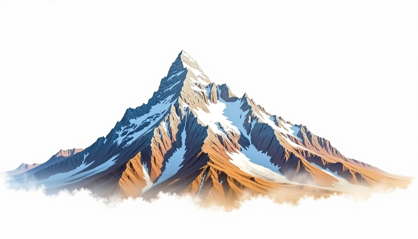 Tiutiun-Tau — 4,460m — Georgia — watercolor illustration