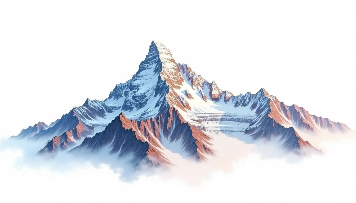 Tocllaraju — 6,034m — Peru — watercolor illustration