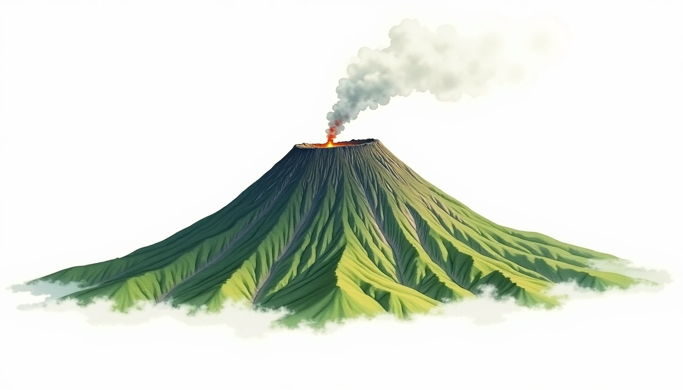 Tomanivi — 1,324m — Fiji — watercolor illustration