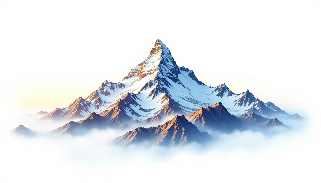 Tomur Peak — 7,443m — China — watercolor illustration
