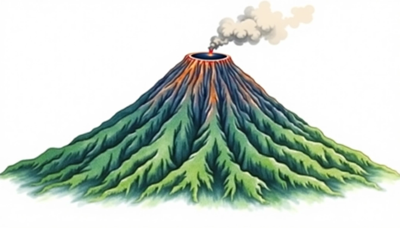 Tomuraushi-yama — 2,141m — Japan — watercolor illustration