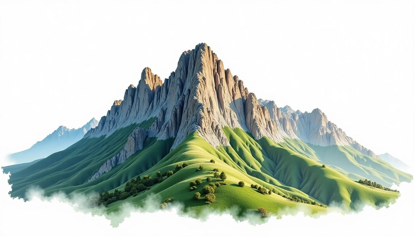 Torre de Cerredo — 2,648m — Spain — watercolor illustration