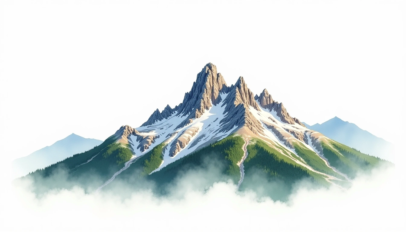 Triglav — 2,864m — Slovenia — watercolor illustration