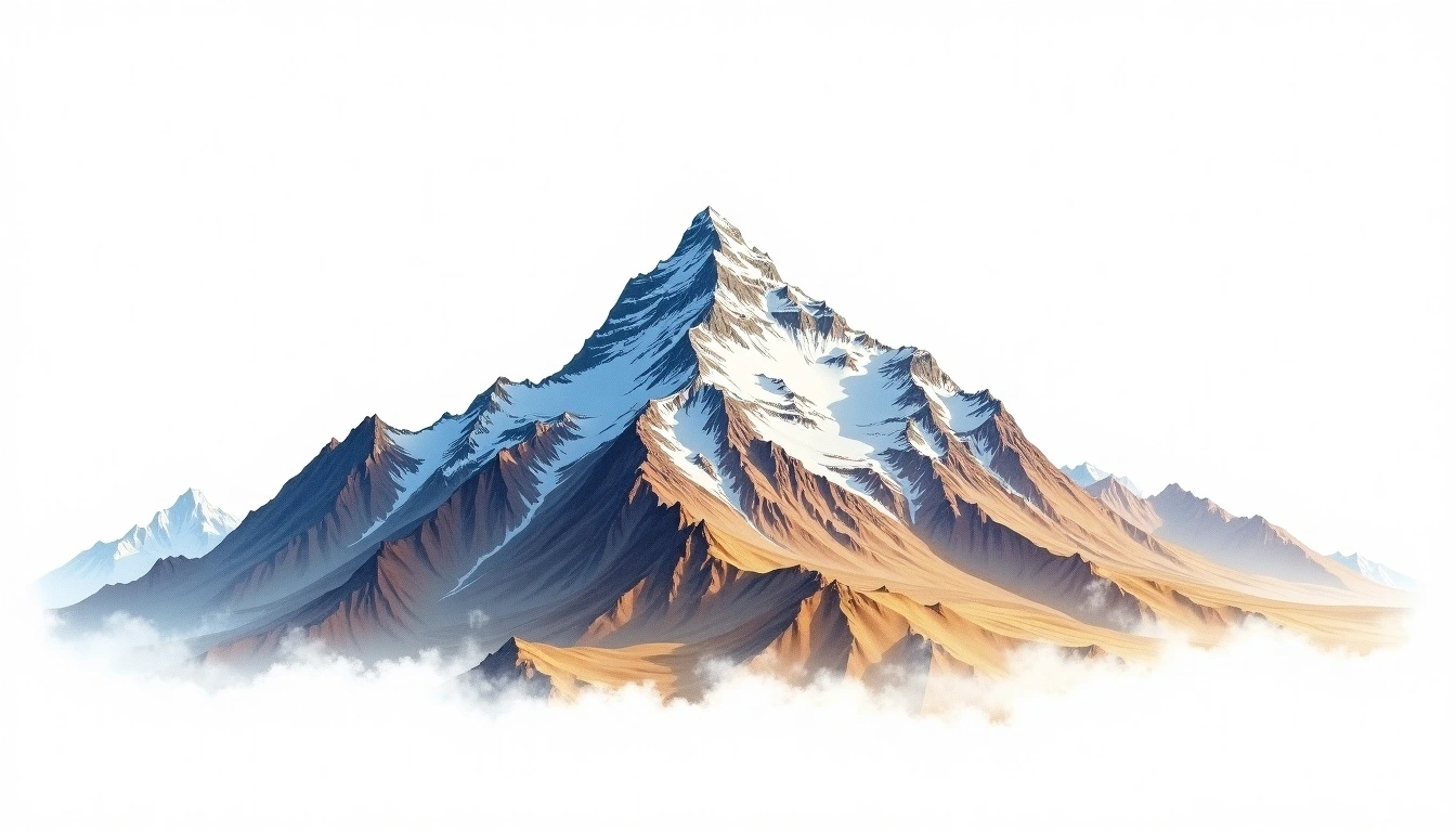 Trisul II — 6,690m — India — watercolor illustration
