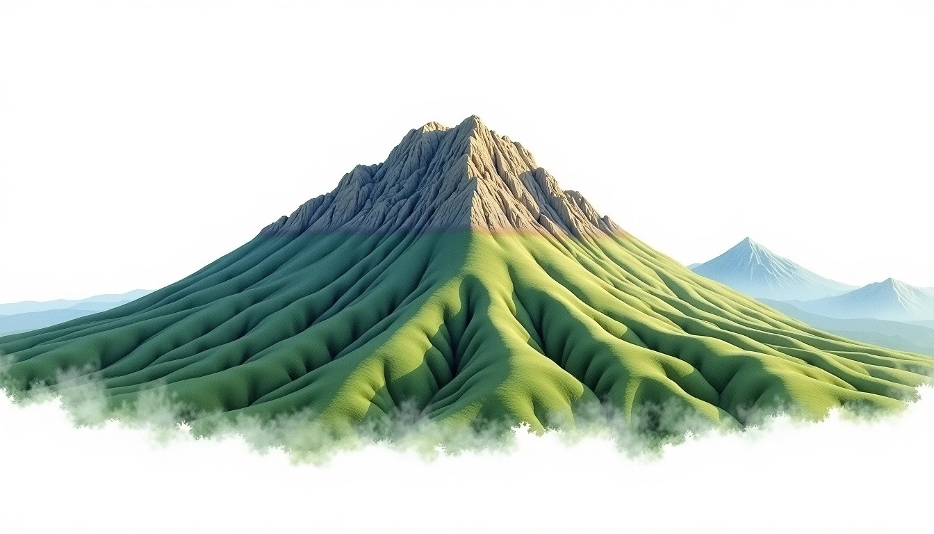 Tsaratanana — 2,876m — Madagascar — watercolor illustration