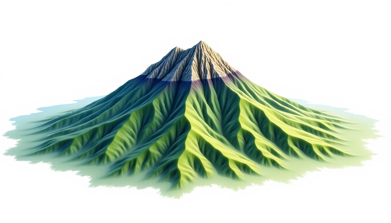 Tsukuba-san — 877m — Japan — watercolor illustration