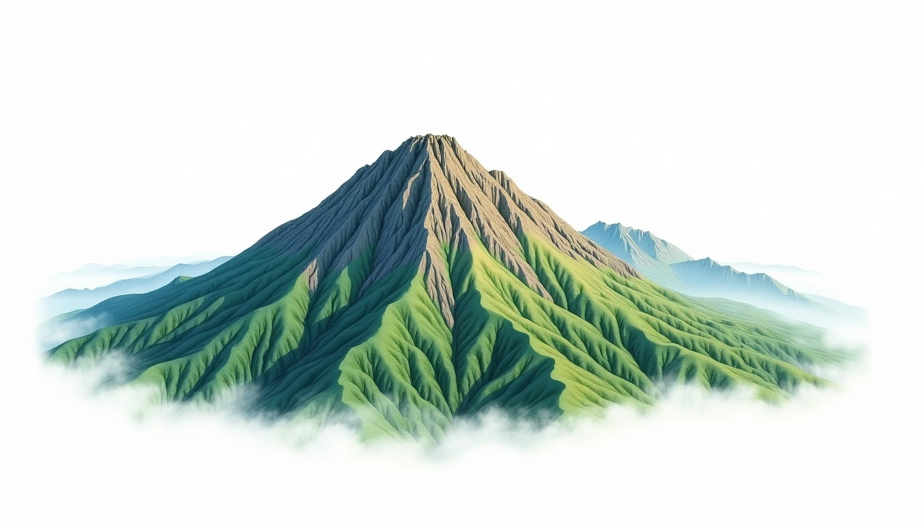 Tsurugi-dake — 2,999m — Japan — watercolor illustration