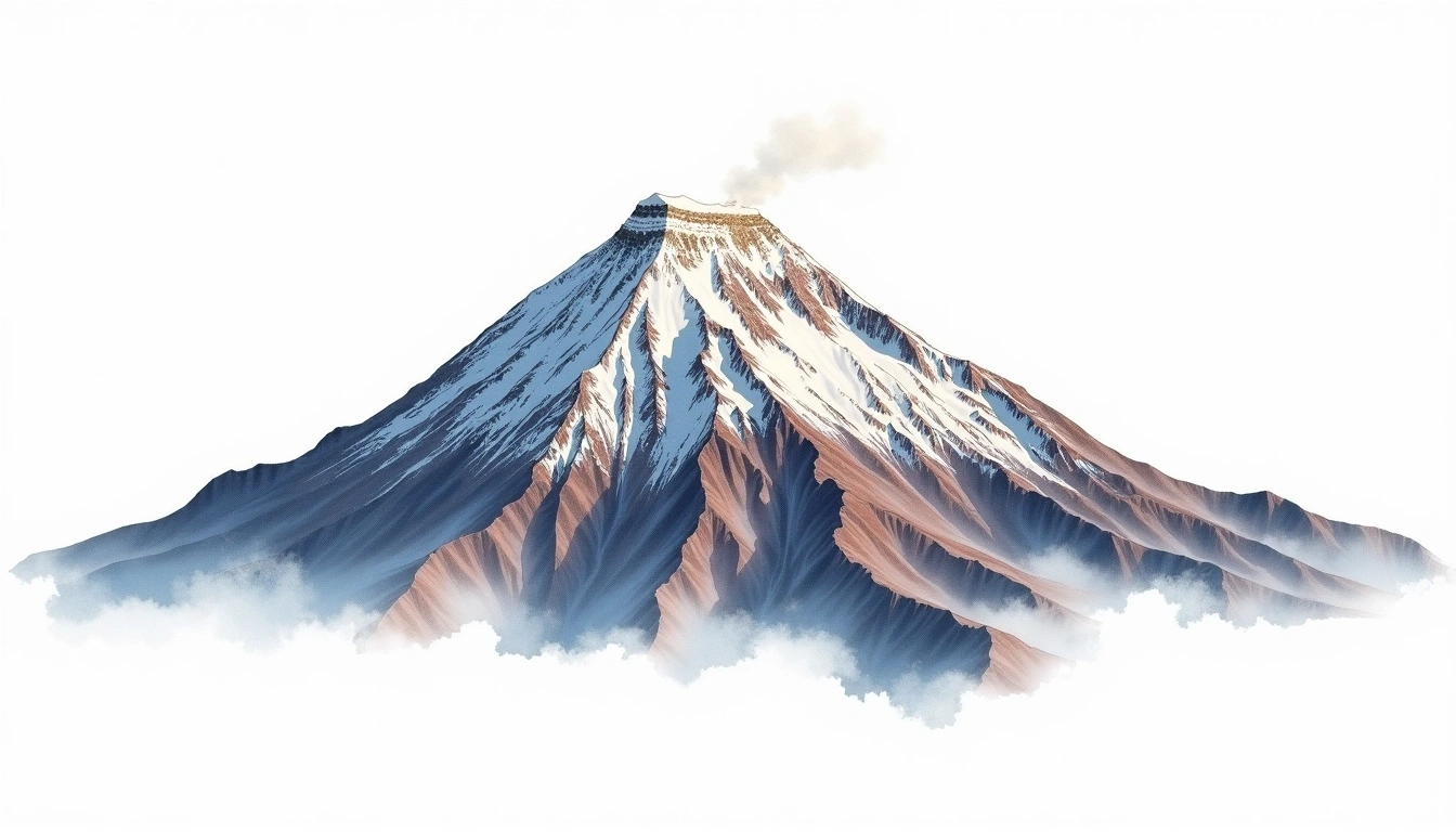 Tupungato — 6,570m — Argentina — watercolor illustration