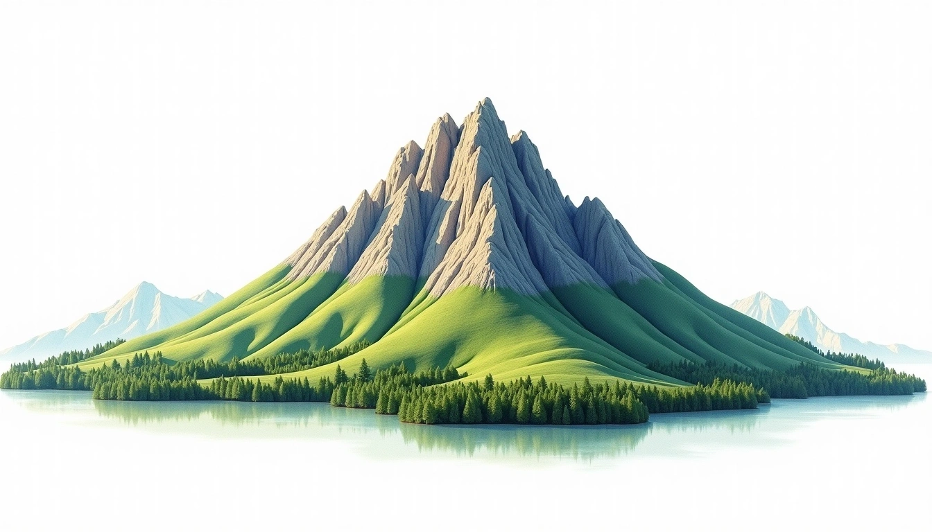 Tymfi — 2,497m — Greece — watercolor illustration